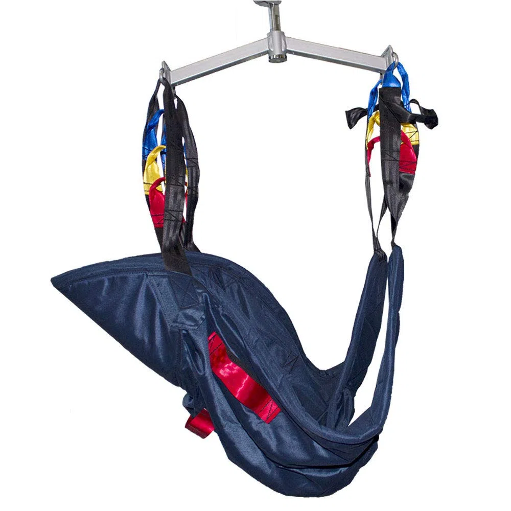 Mobiclinic, Imbracatura per sollevatore disabili, Alzamalati da letto con 4 morsetti, E anziani, Trasferimento dei pazienti, Superimbottito, Regolabile, 3 taglie, Sicuro, Traspirante