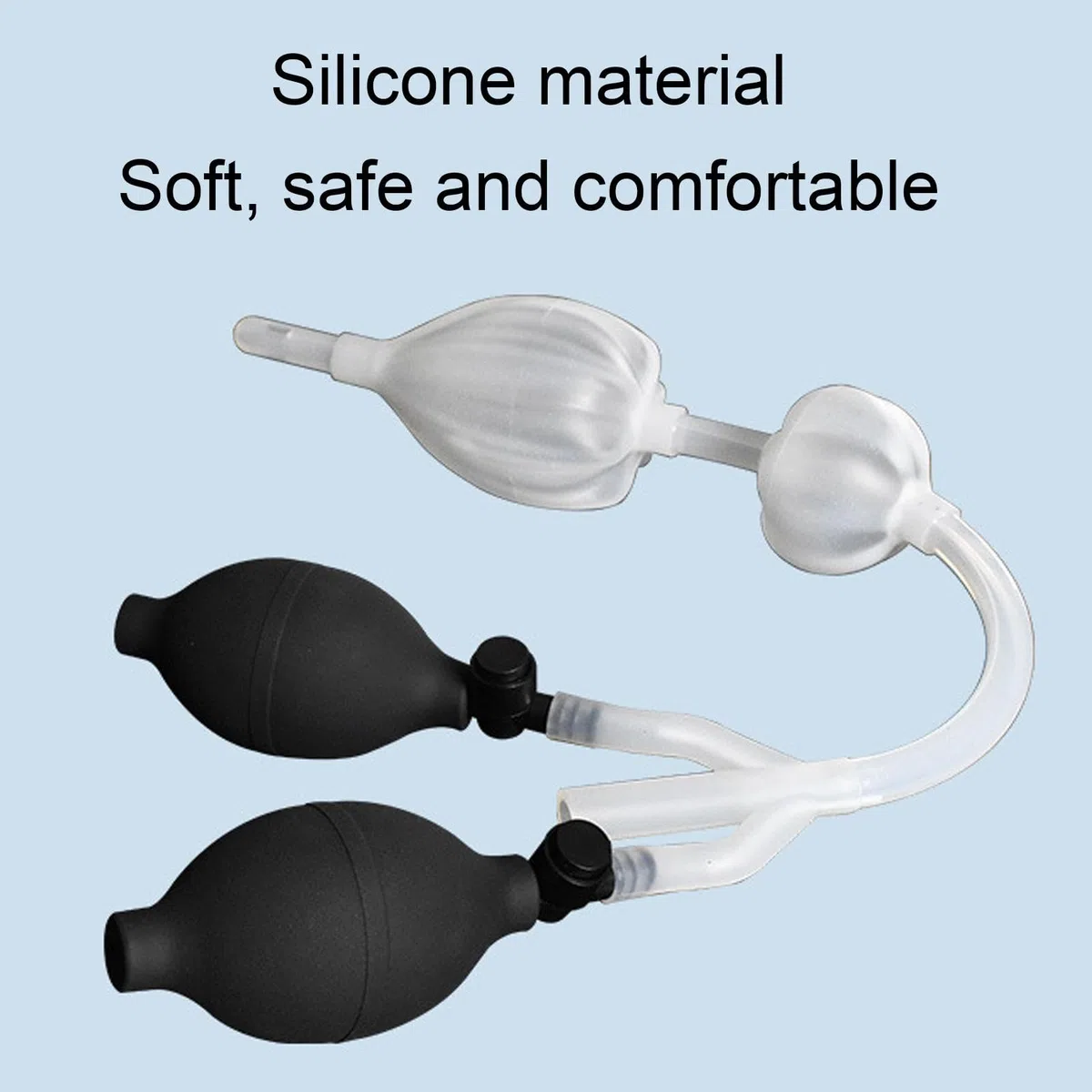 Silicone Enema Douche Bulb Doppie Aperture Laterali Sistema di Lavaggio Elastico a Doppia Lampadina Gonfiabile per Assistenza Sanitaria