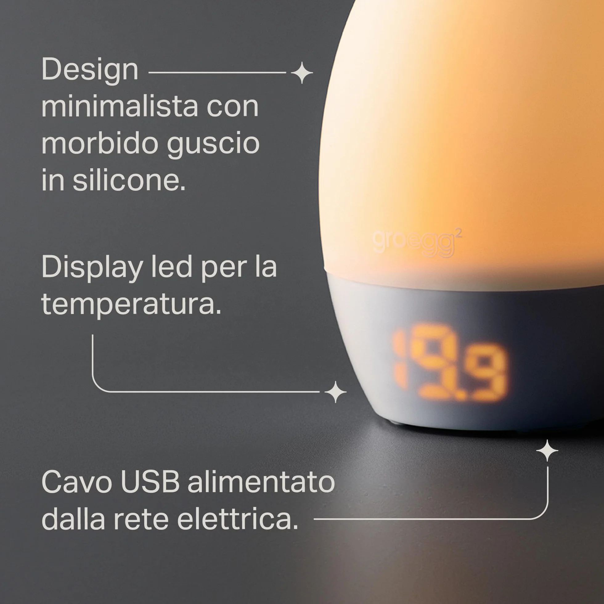 Tommee Tippee GroEgg2 termometro digitale luce notturna USB