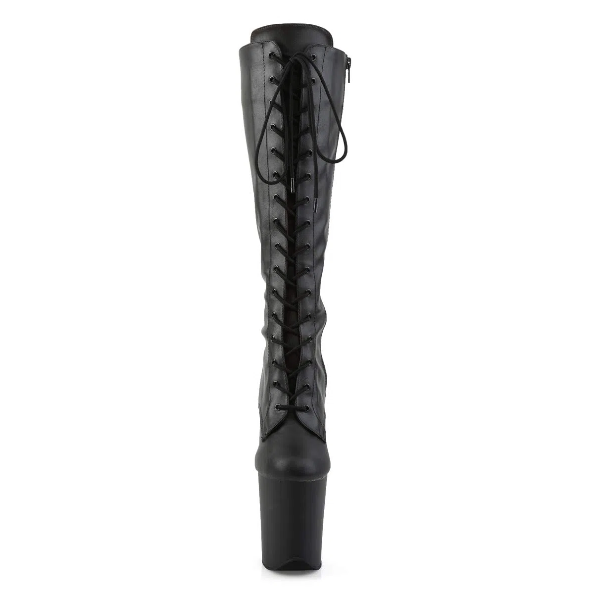 Pleaser FLAMINGO-2023 Blk STR Faux Leather/Blk Matte UK 6 (EU 39)