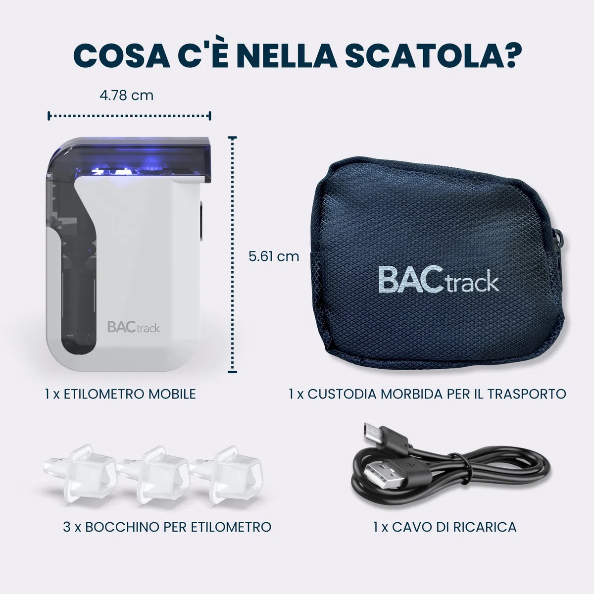 BACtrack, Etilometro per Smartphone BACtrack Mobile, Precisione di Livello Professionale, Connettività Wireless con Dispositivi Apple iPhone, Android Google e Samsung