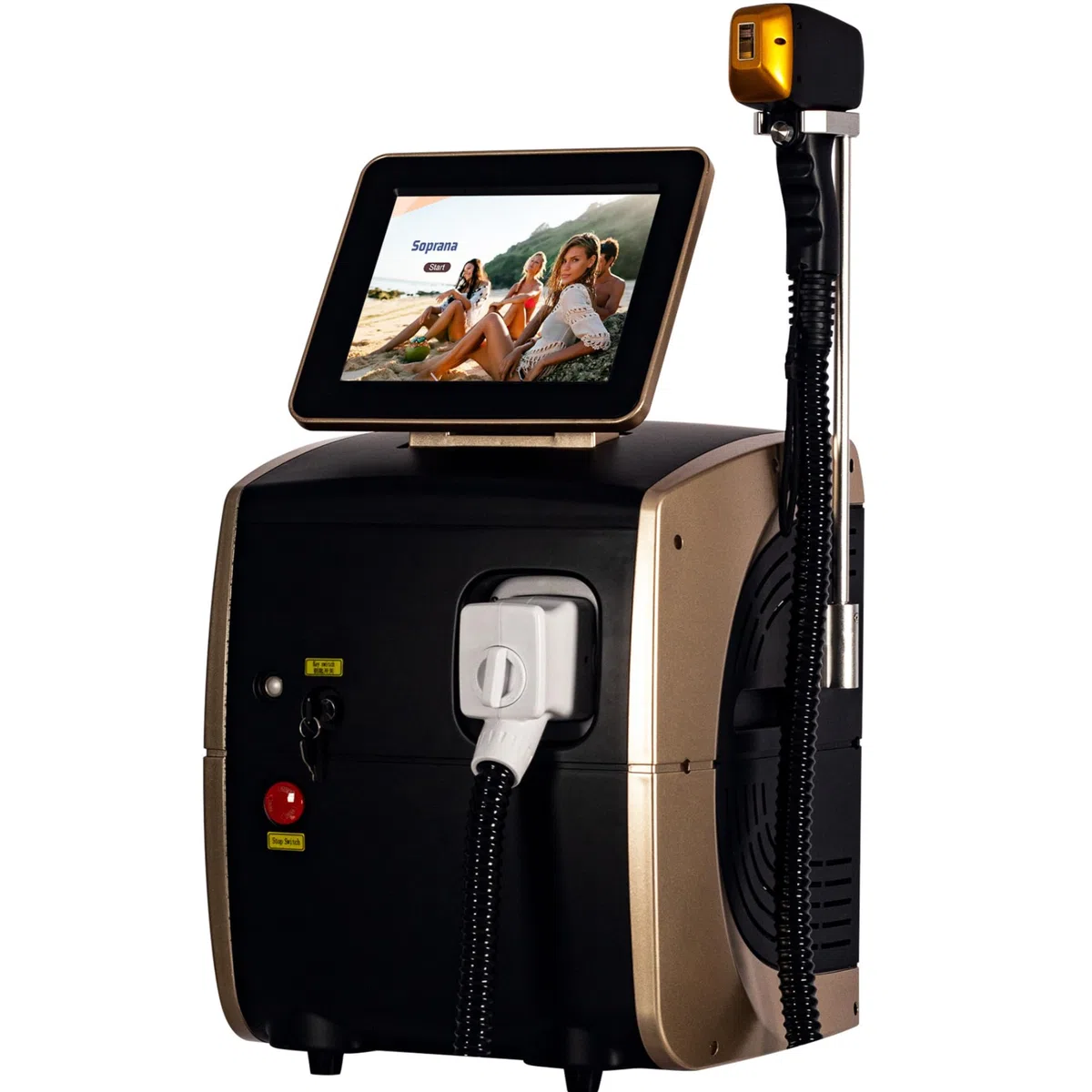 Epilatore laser a diodo da 808 nm, con tre lunghezze d'onda, punto di congelamento e indolore | 10 barre touchscreen adatto a tutte le tonalità di pelle