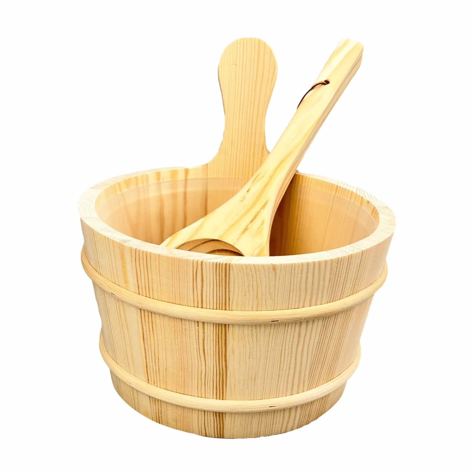 Set secchi legno sauna 5 litri accessori bagno SPA vasca