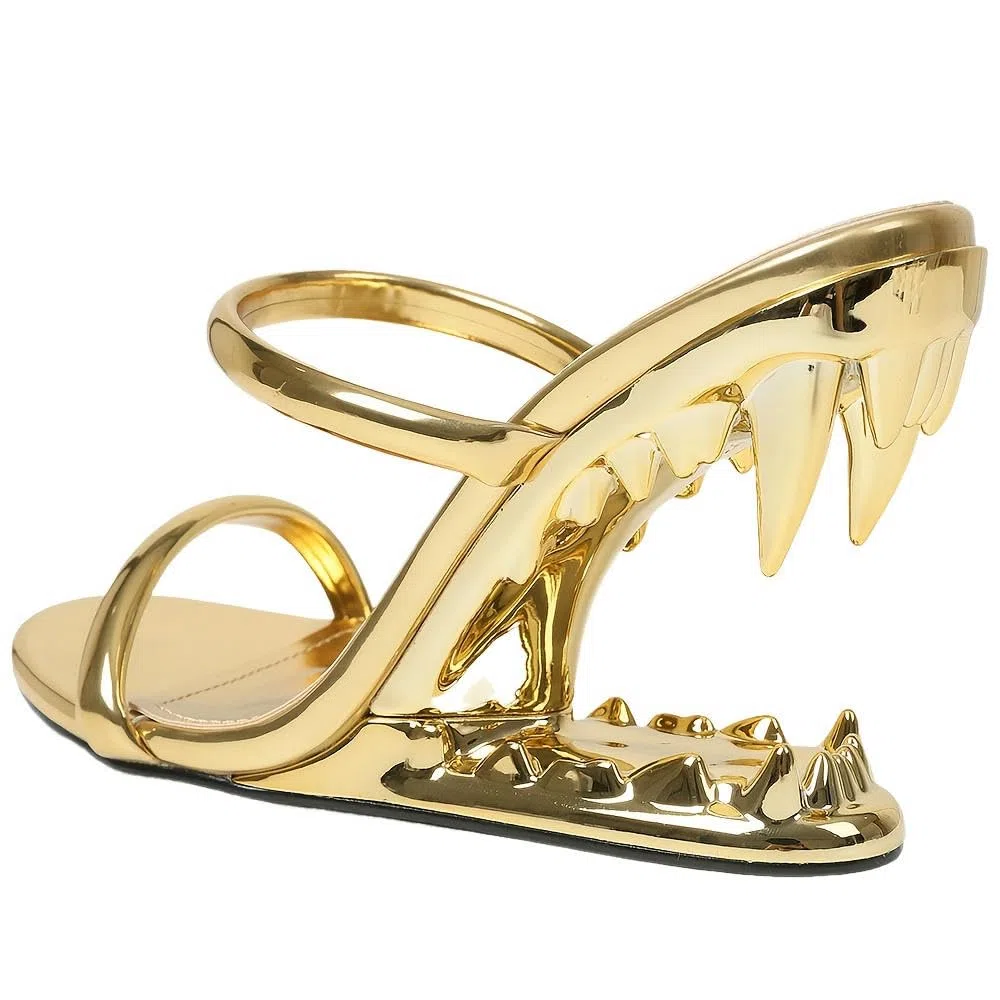 ZBDZSW Sandali con Tacco a Forma Speciale con Denti di squalo da Donna alla Moda Sexy e Punta Aperta
