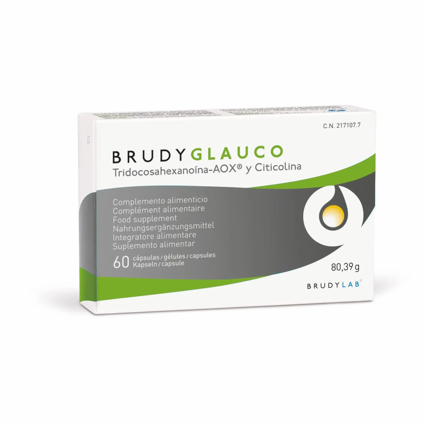 Brudy Glauco Integratore alimentare omega-3 DHA 70% EPA 8,5% DPA 6% citicolina