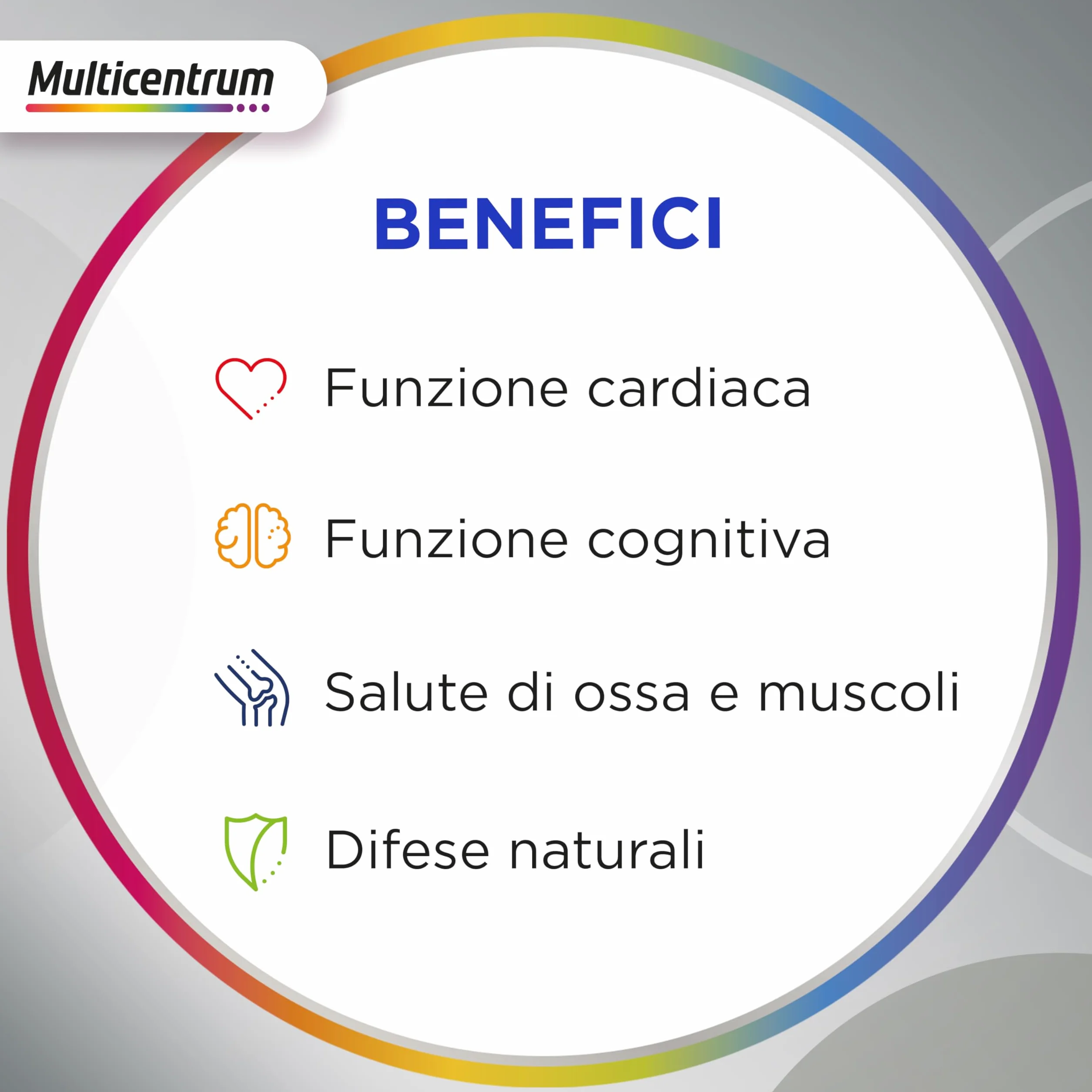 Multicentrum Uomo 50+ Integratore Alimentare Multivitaminico Completo, 60 Compresse