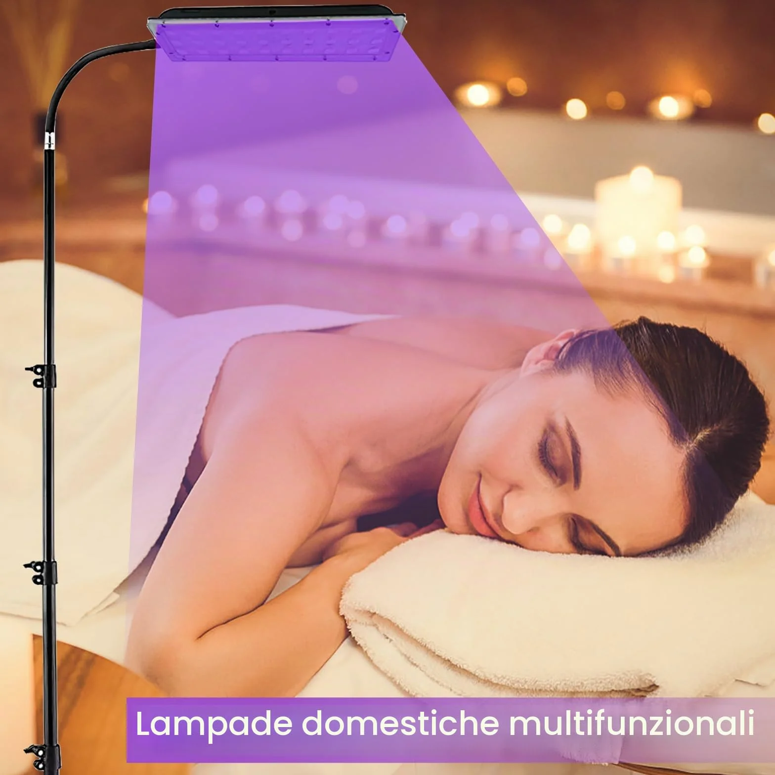 Solarium per la casa lampada abbronzante 45 W 5 livelli di dimming viso e corpo