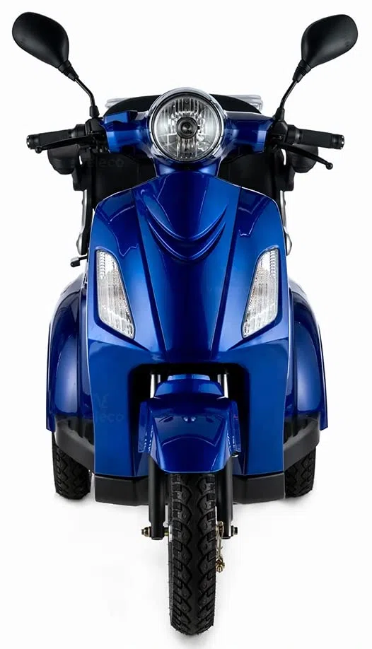 VELECO ZT15 - Scooter Disabili a 3 ruote - Completamente assemblato e pronto all'uso - Freno elettromagnetico automatico - Tachimetro a LED (BLU)