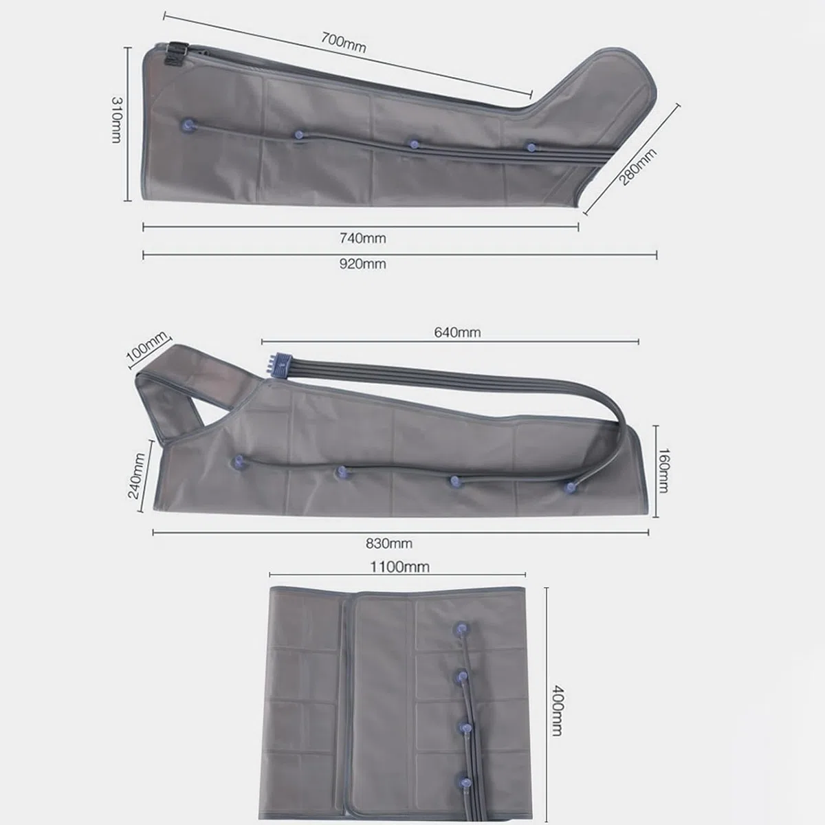 Massaggiatore per gambe per lipedema Macchina a compressione per gambe Massaggiatore per drenaggio linfatico Stivali a compressione per gambe per circolazione Massaggiatore per piedi e gambe