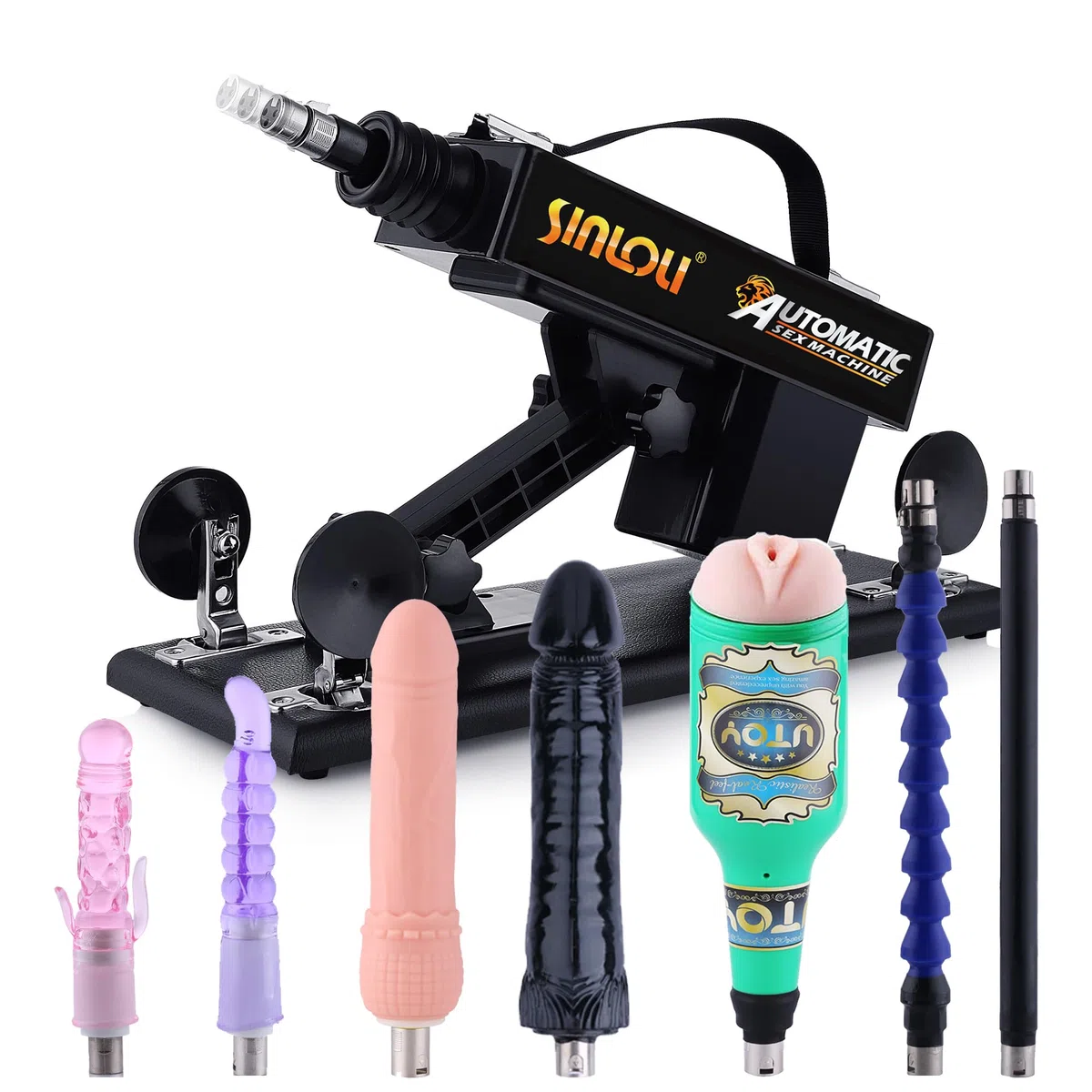 Macchina del sesso, macchina dell'amore con velocità angolare regolabile con attacchi per dildo, asta di prolunga, giocattoli sessuali per macchine e dispositivi per adulti per donne e uomini
