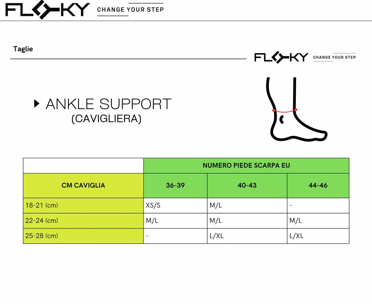 FLOKY Cavigliera Biomeccanica a Compressione Multisport con Bande Siliconiche