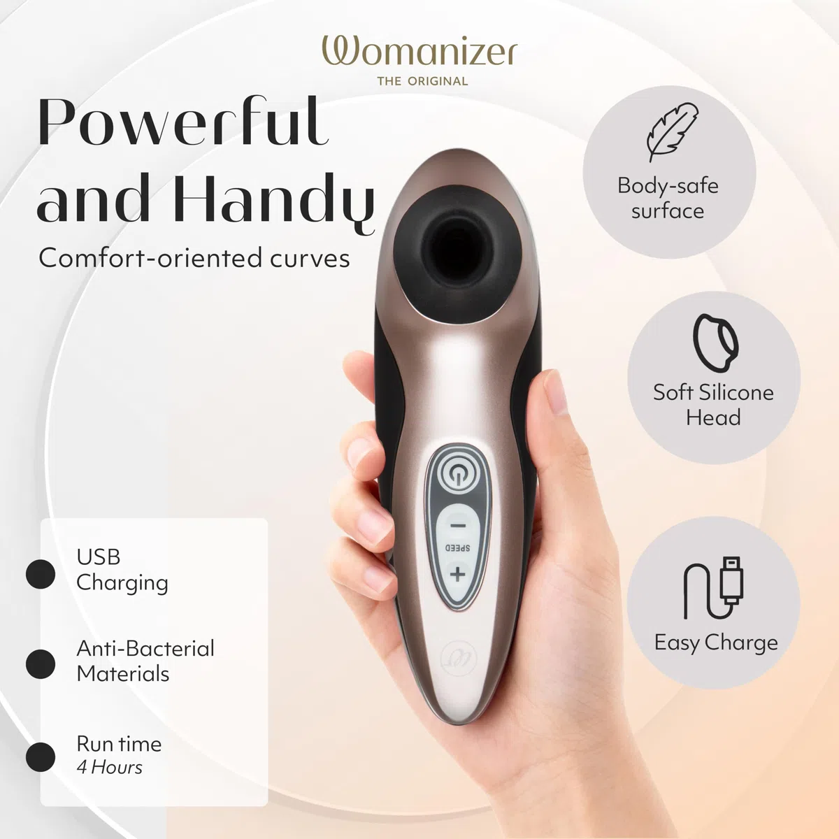Womanizer Pro40 Succhia Clitoride per Donna | Succhiatore Clitorideo con 6 Intensità | Stimolatore Vibratore Impermeabile | Sex Toy Ricaricabile Coppie | Oro Rosa