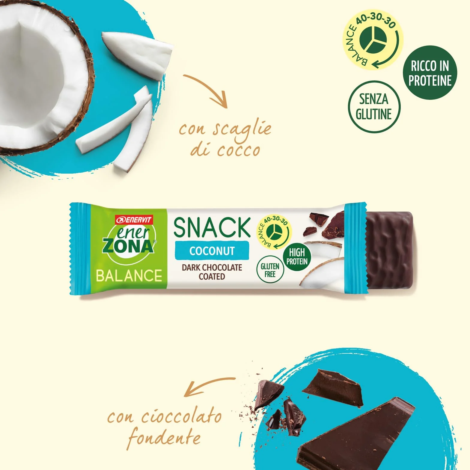ENERZONA SNACK 40-30-30 COCCO 30 barrette 27g