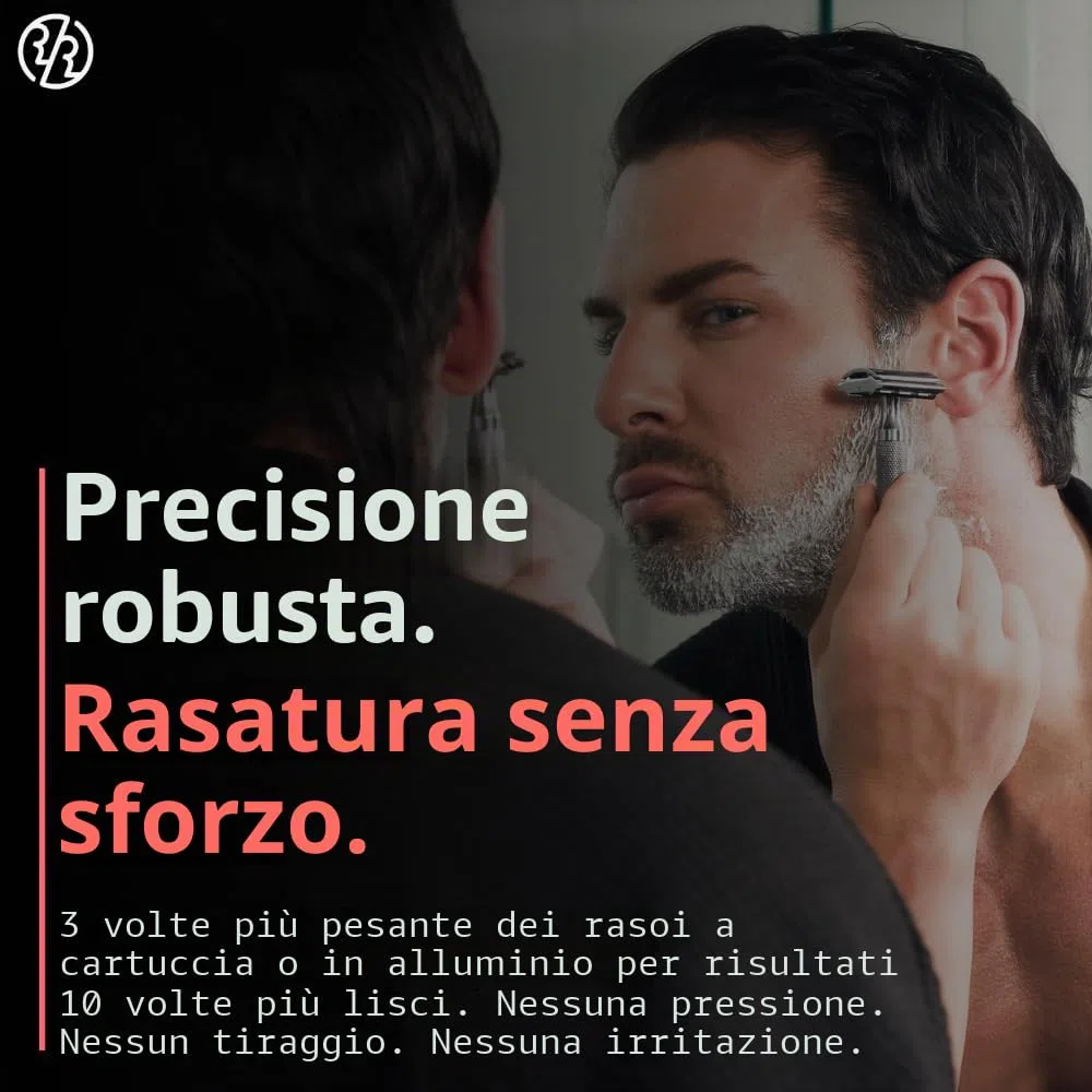 Rockwell Razors - Rasoio di sicurezza regolabile a doppio bordo 6C Bianco/Cromato White Chrome