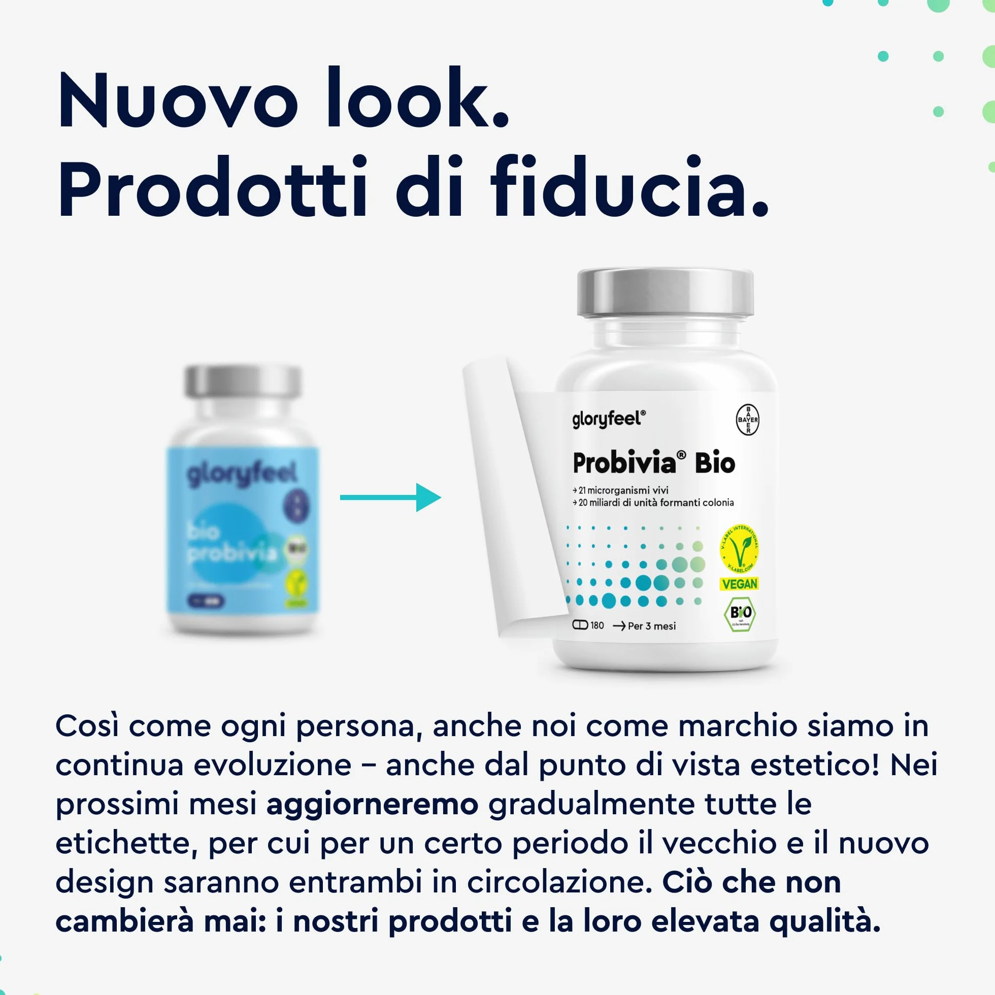 Integratore Probiotici Bio 180 Capsule 21 Ceppi Batterici 20 Miliardi CFU Inulina Senza Lattosio