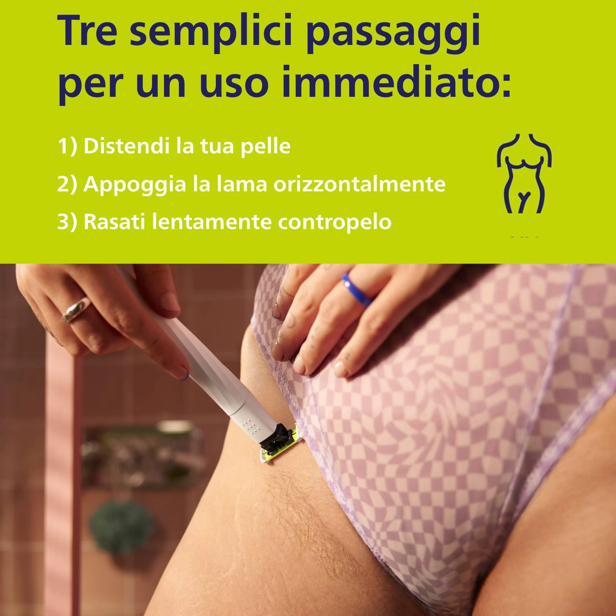 Philips OneBlade Intimate QP1924/28, cura intima, rasatura precisa con protezione extra pelle