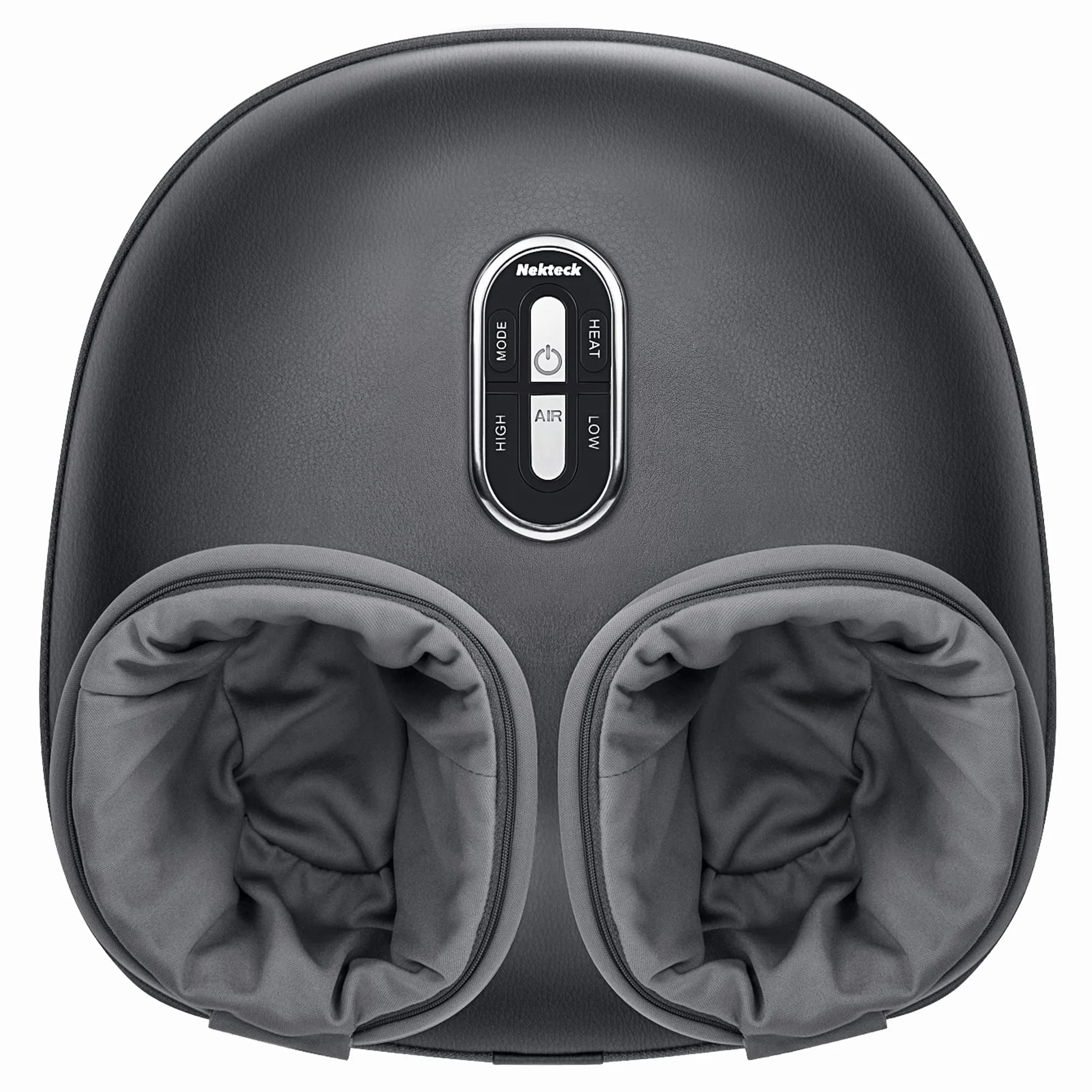 Nekteck Massaggiatore per piedi con calore, macchina per massaggio shiatsu per piedi profondo, compressione dell'aria, migliora la circolazione sanguigna e il benessere del piede (grigio scuro)
