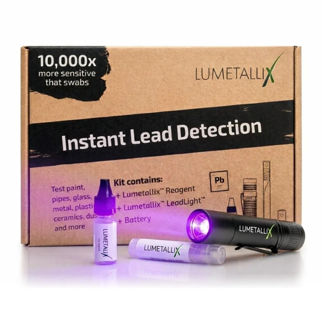Lumetallix: Kit per il test istantaneo del piombo per piatti, vernice, ceramica, vetro, giocattoli | Rapido, facile e sicuro da usare, rilevamento affidabile del piombo | Il test del piombo luminoso