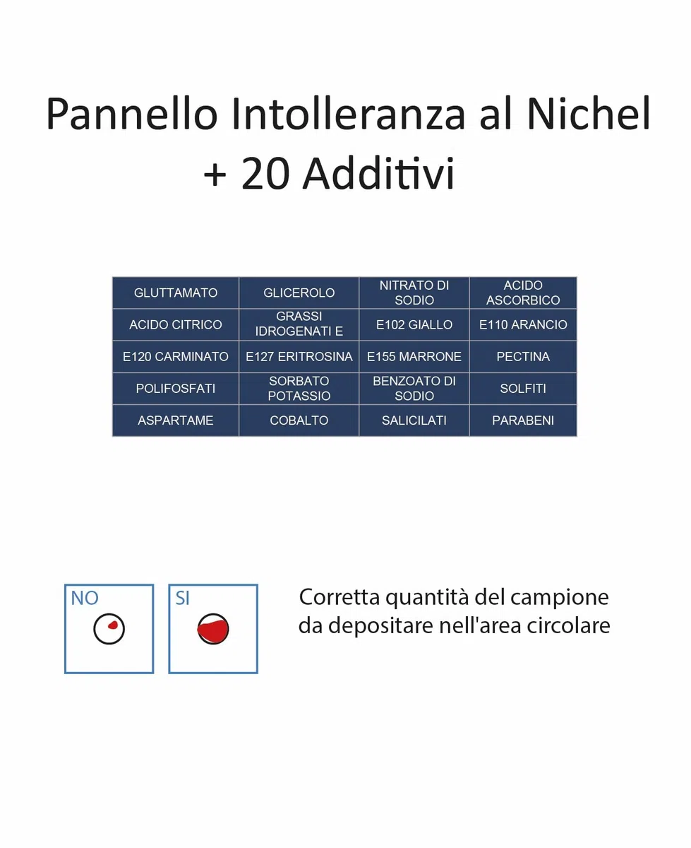 Test Intolleranza al Nichel+20 Additivi Alimentari