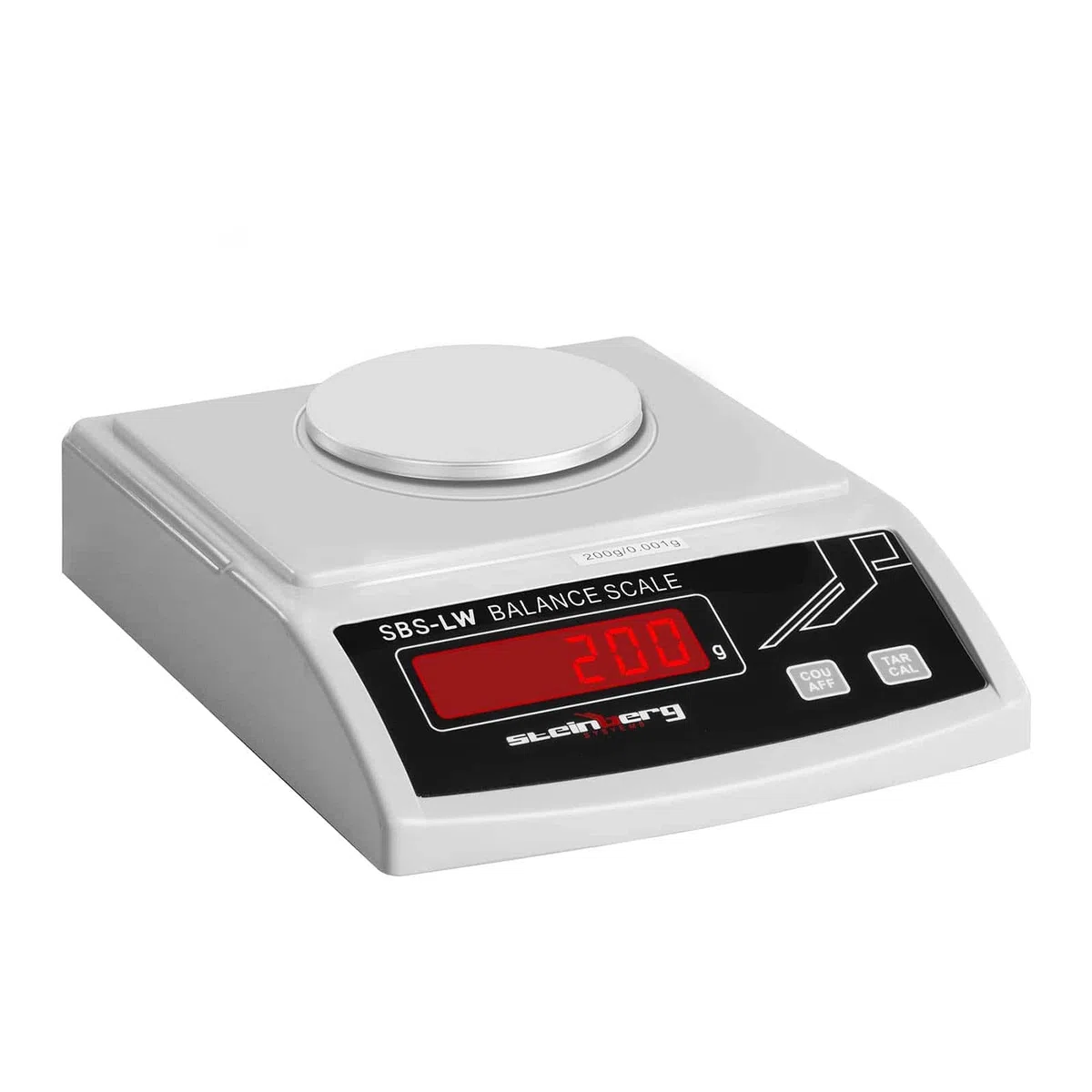 Steinberg Systems Bilancia di precisione Bilancia per pesare SBS-LW-200N (200 g, Accuratezza di 0,001 g, Display al LED, Copertura in vetro, Numerose funzioni)
