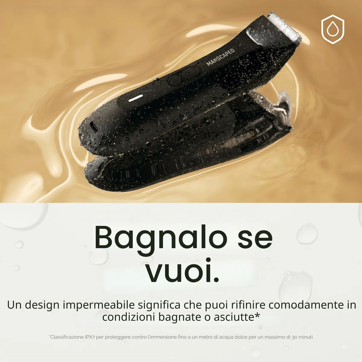 MANSCAPED® The Lawn Mower® 4.0 PRO - Rifinitore per peli del corpo e dell'inguine, lama per rifinitore SkinSafe® aggiornata, impermeabile, USB-C, ricarica wireless, rasoio da uomo, blocco da viaggio