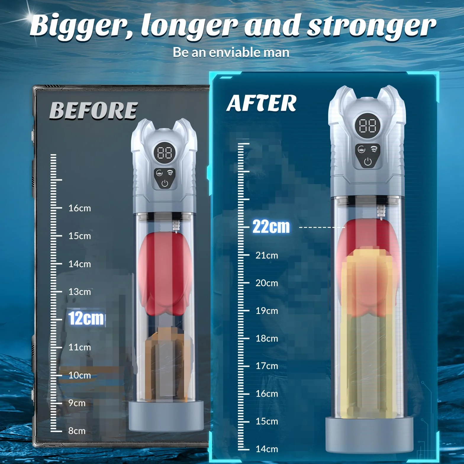 Masturvatore per Uomo Pompa Pene Automatico 4-IN-1 Allungamento Sex Toy 5+7 Modalità Vacuum Device