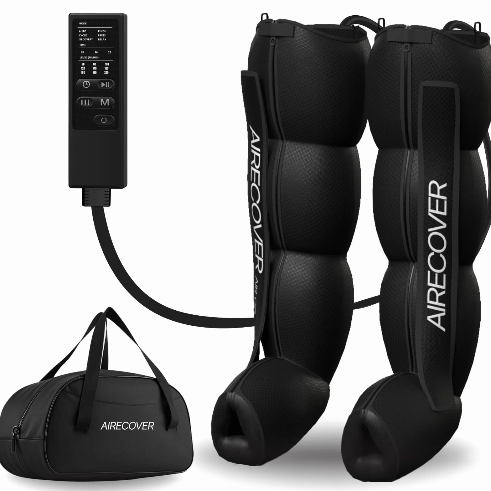 Pressoterapia a casa, massaggiatore per gambe e piedi stanchi per migliorare la circolazione, recupero muscolare, drenaggio linfatico, portatile con borsa (M:170-182cm)