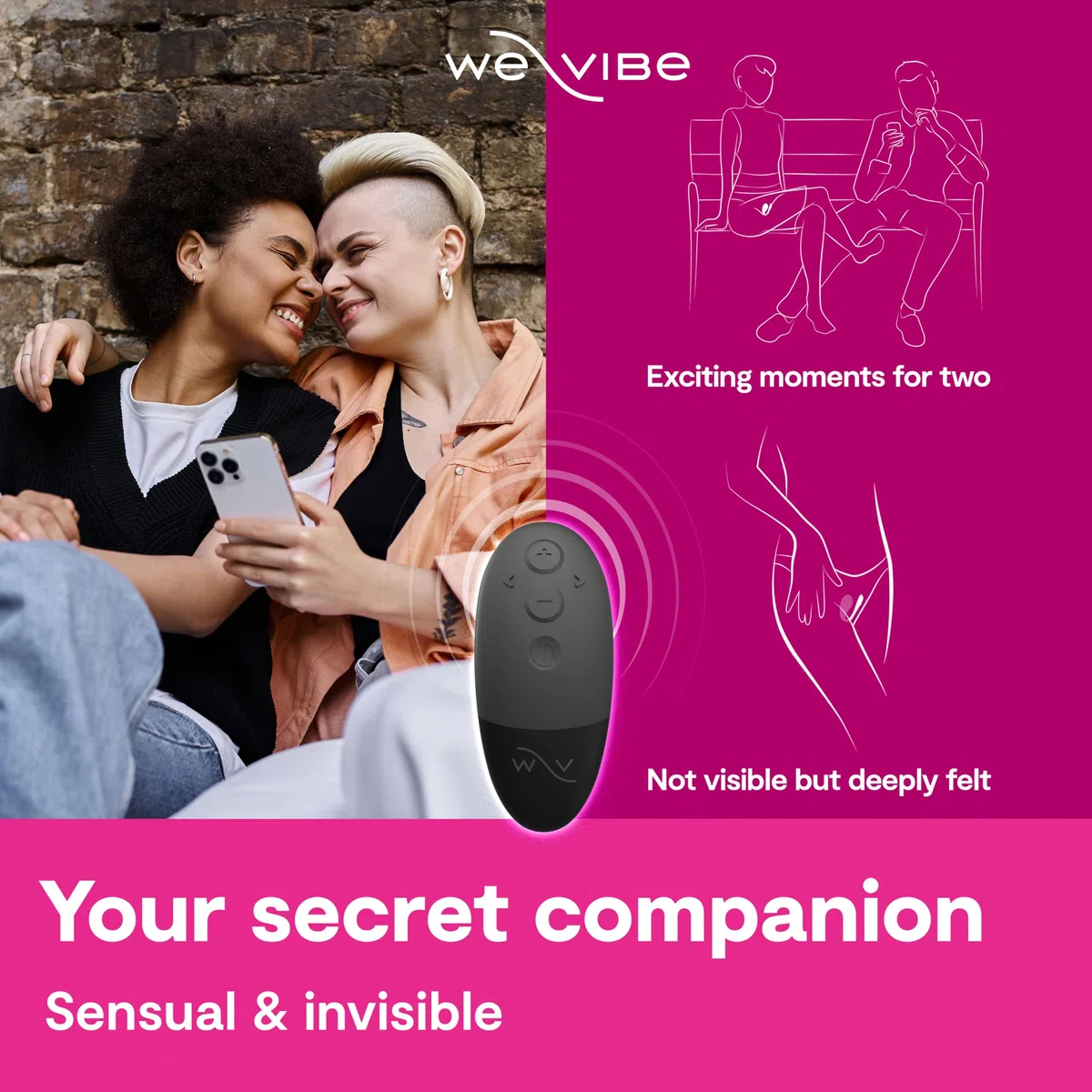 We-Vibe Jive 2 Vibratore per il Punto G Indossabile - Uovo Vibrante - Sex Toy Vibrante per Donna y Coppie con 10 Livelli di Intensità - Controllo via App e Telecomando - Impermeabile - Ricaricabile
