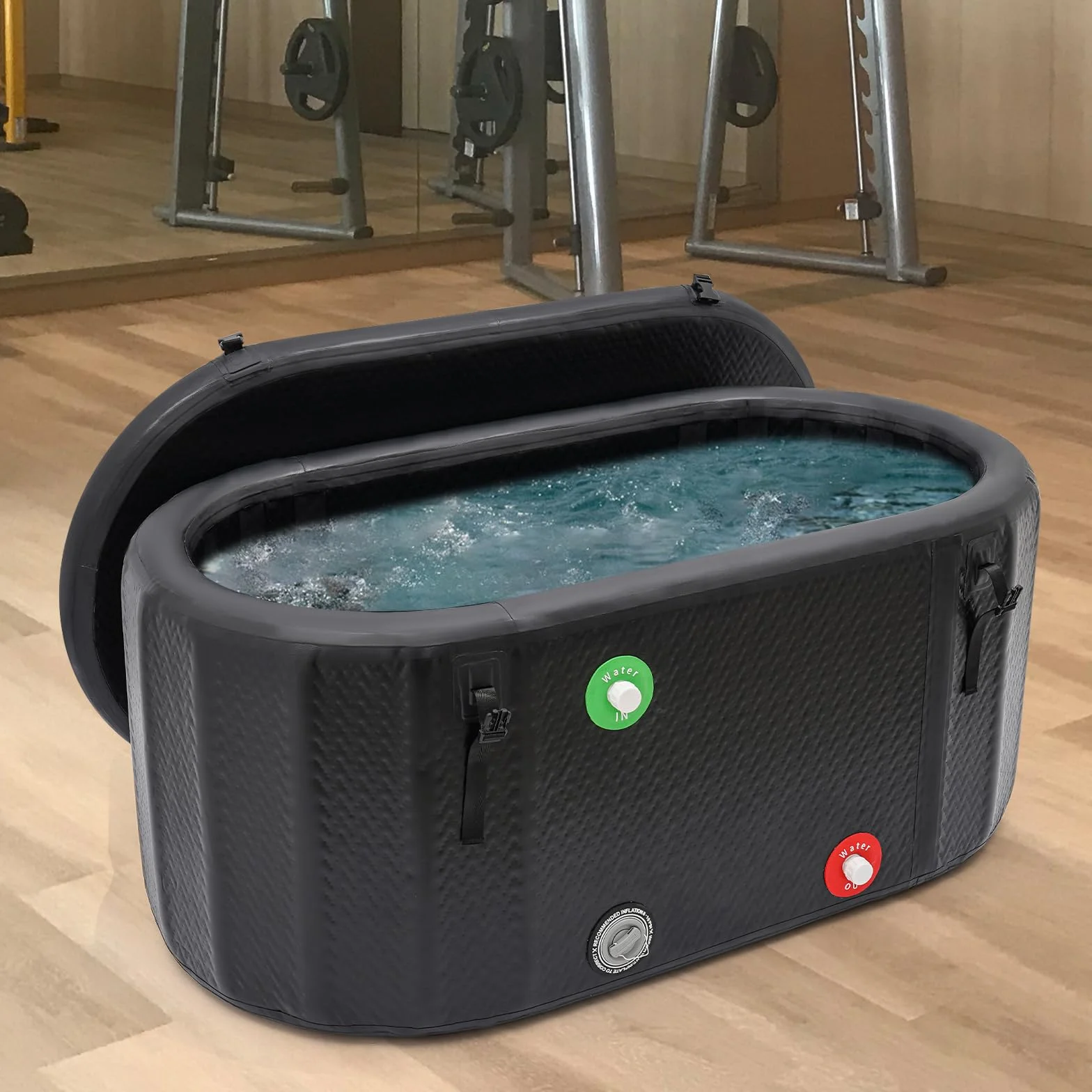 Bagno di ghiaccio, vasca da bagno gonfiabile, per adulti, per la casa, autoportante, mobile, vasca da bagno con coperchio, terapia del freddo per atleti, rigenerazione dopo lo sport, pattinaggio sul
