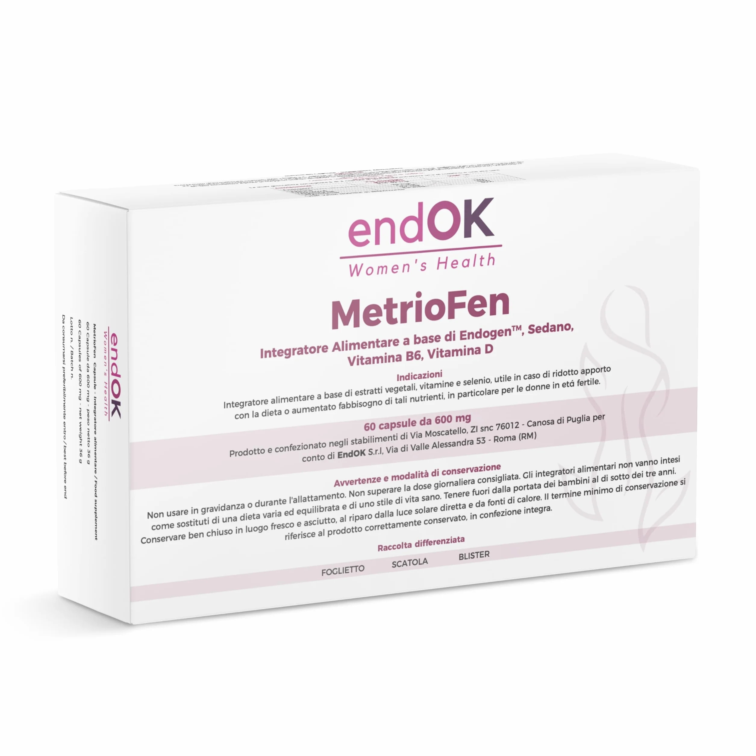 MetrioFen Integratore Equilibrio Ormonale Femminile con EndoGen Vitamina B6 D E Selenio Fertilità Ciclo Mestruale