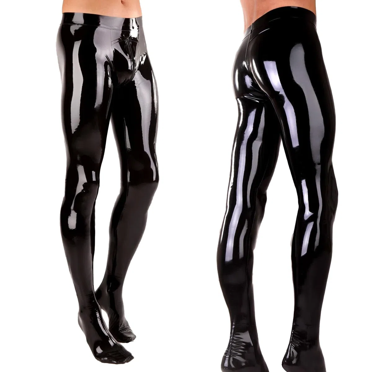 IOKUKI Leggings in Lattice Artigianali per Uomini,Pantaloni Neri in Lattice con Cerniera Anteriore(Calze Incluse)