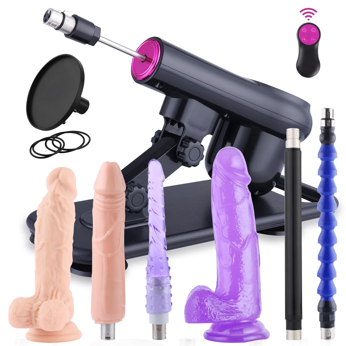 Macchina per scopare con dildo e ventosa, macchina del sesso con 7 accessori, macchina per dildo con telecomando wireless, giocattolo sessuale per entrambi