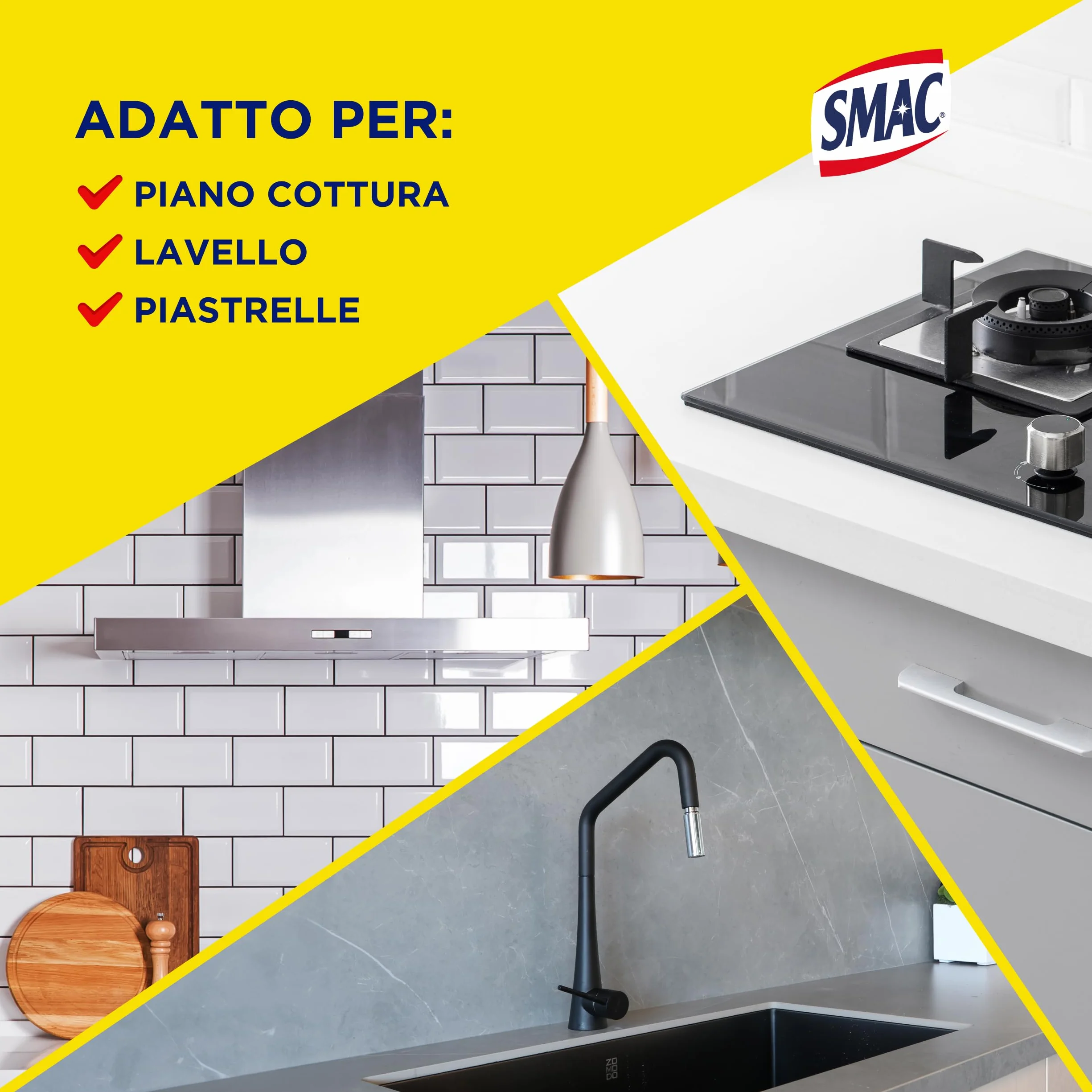 Smac Sgrassatore Cucina al Limone Spray Multisuperficie Zero Aloni 650 ml x 12