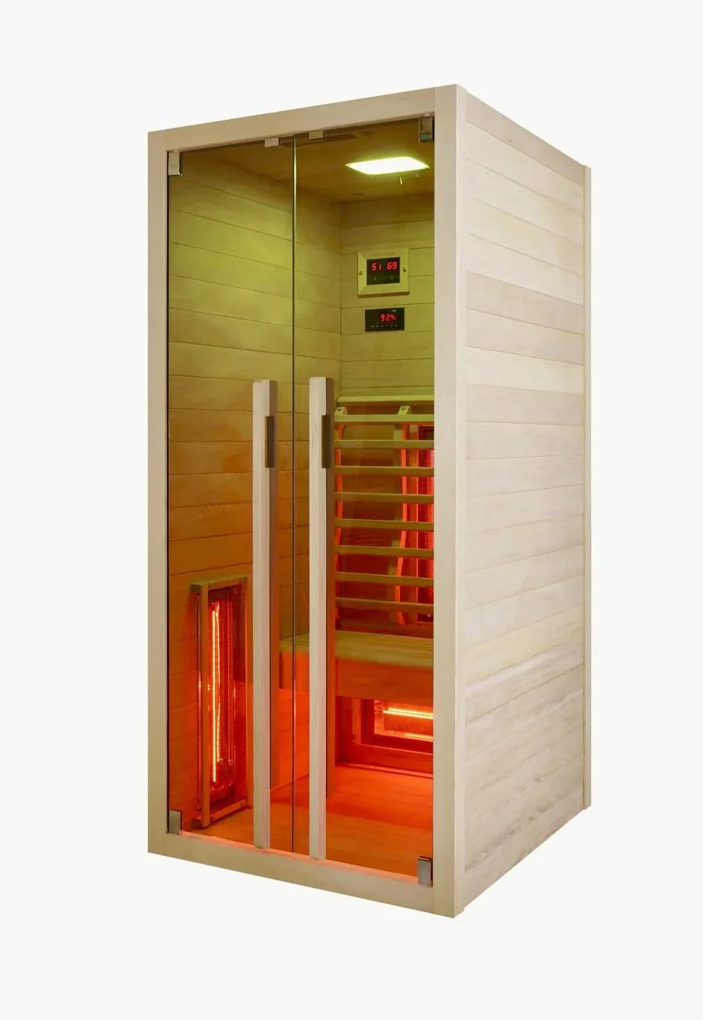 Sanotechnik RUBY 1 Cabina a infrarossi 1 persona, Lettore MP3 Bluetooth, LED 7 colori, 2 Altoparlanti, 4 Emettitori spettro completo