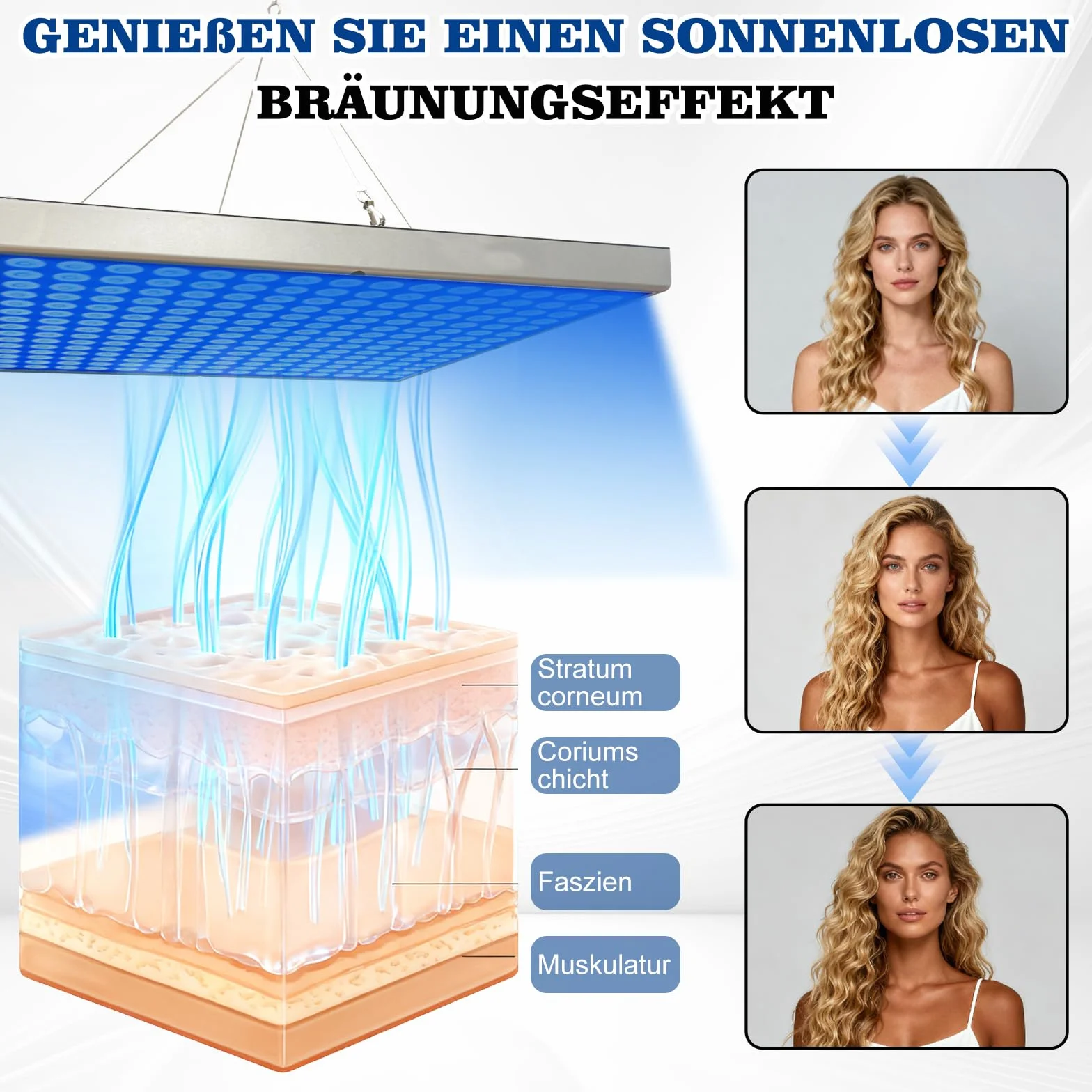 Luce abbronzante solare portatile Tanning Lamp per viso e corpo con supporto regolabile
