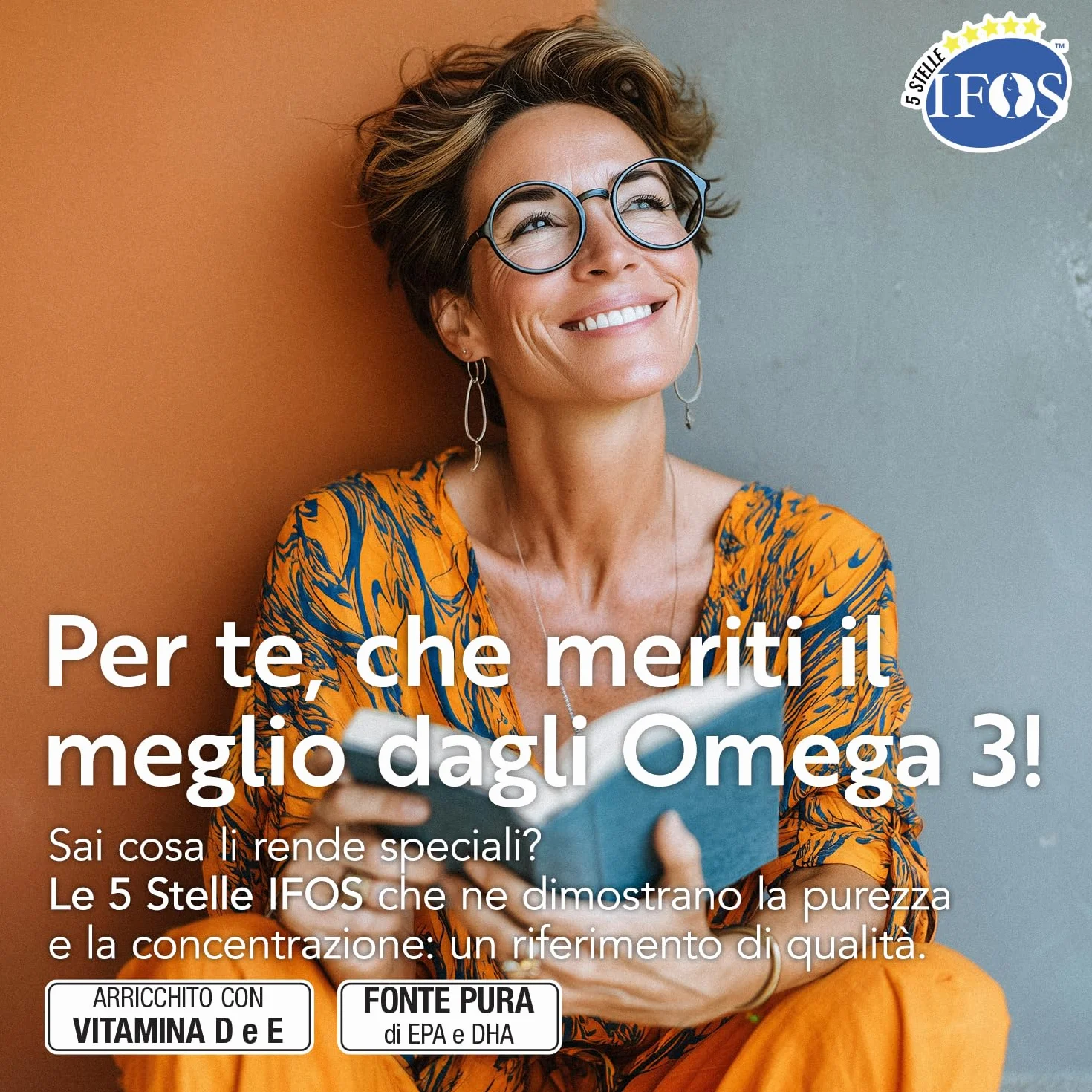 Omega 3 IFOS 5 Stelle Certificato Con Vitamina D3 2000 UI PiùLife, 240 Softgel 2000mg EPA, 1000mg DHA Olio di Pesce
