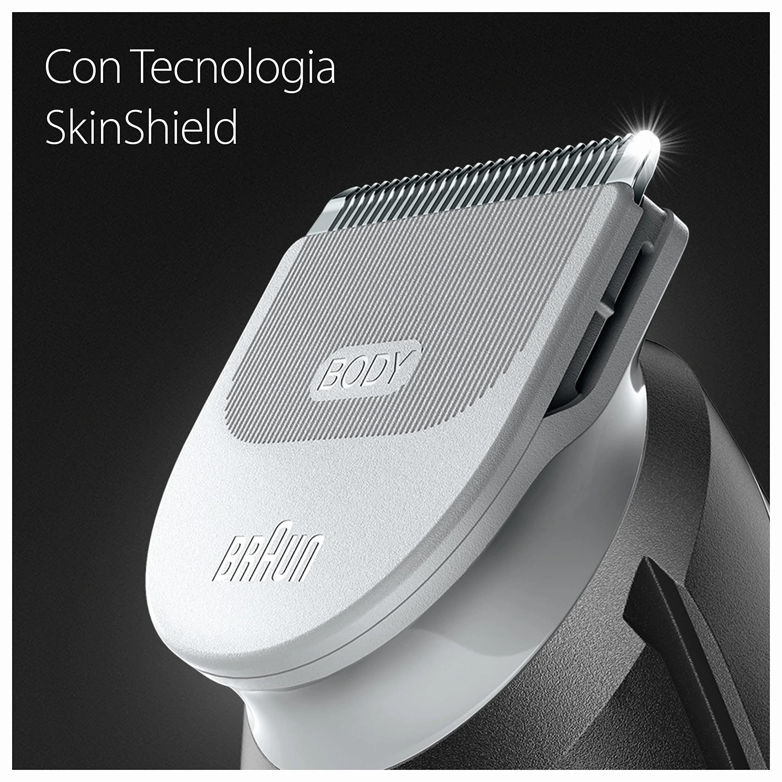 Braun Serie 5 Rasoio Elettrico Corpo Uomo Impermeabile BG5340, 100 Min Autonomia, Pettini 3-11 mm, Tecnologia SkinShield
