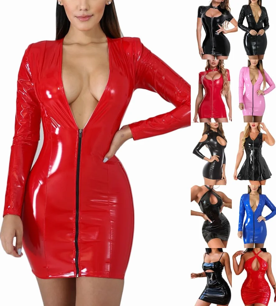 Donna Mini Vestito Sexy Senza Maniche Bodycon Clubwear Senza Schienale Notte Festa Cocktail