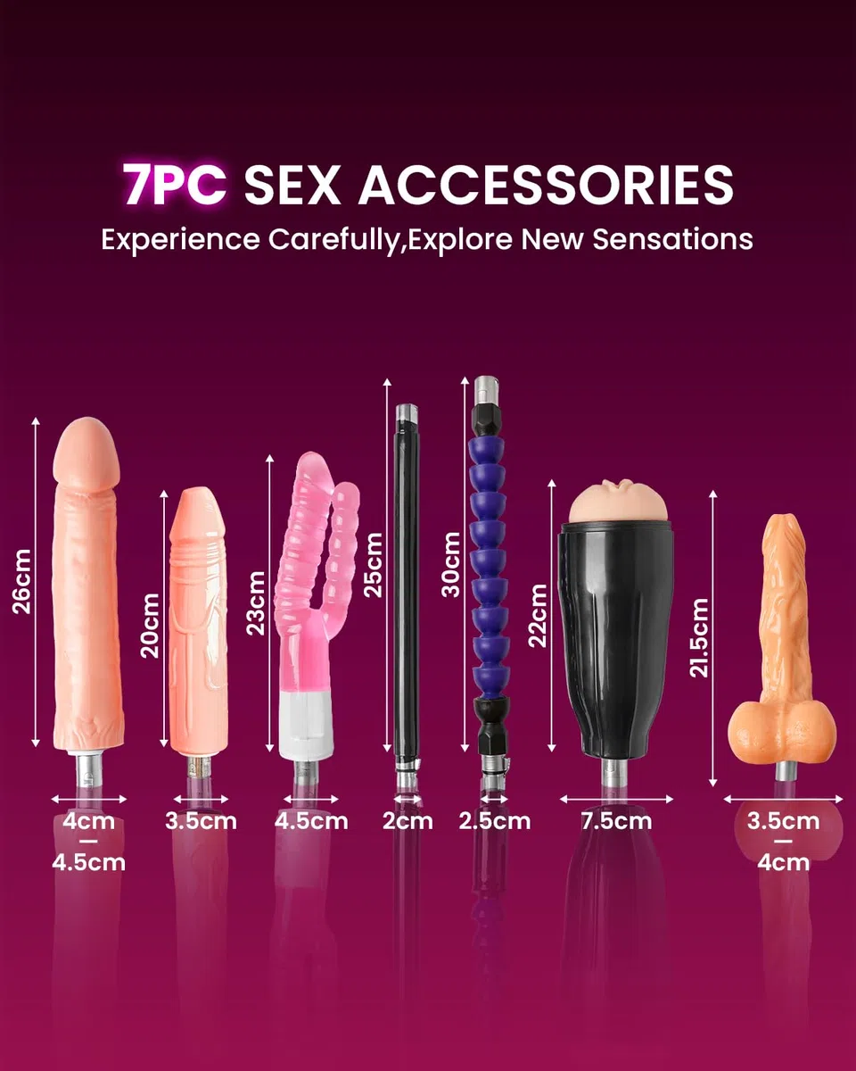 Macchina del Sesso Automatica con 7 Accessori & Telecomando | Sex Machine Elettrica con Movimento Automatico Regolabile | Sexmachine con 3XLR Connettore per Uomo e Donna | Massaggio Punto G & Anale