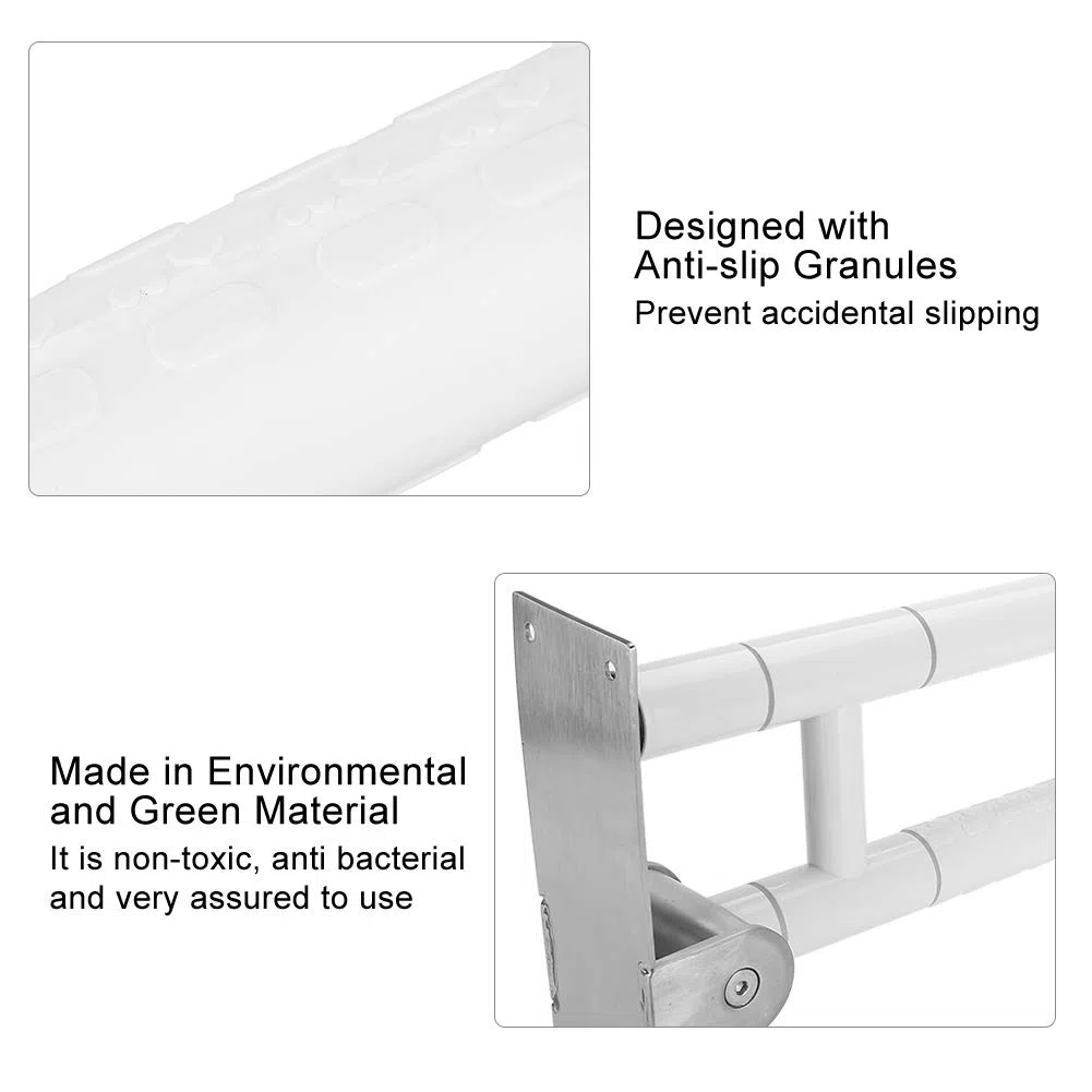 Wakects Maniglione di Sicurezza Ribaltabile Muro, maniglione Antiscivolo per Bagno Maniglia Disabili di Sostegno corrimano, Maniglione per Vasca Bagno Doccia WC
