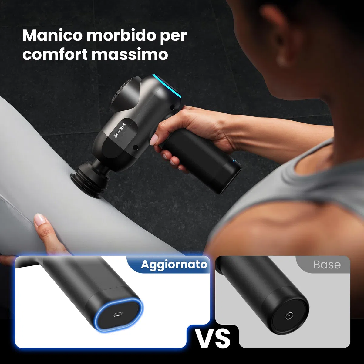 Bob and Brad C2 Pistola Massaggio Muscolare, Pistola Massaggiante Professionale Massagggiatore Elettico per Muscoli Super Silenzioso Massage Gun con 5 Testine Massaggianti