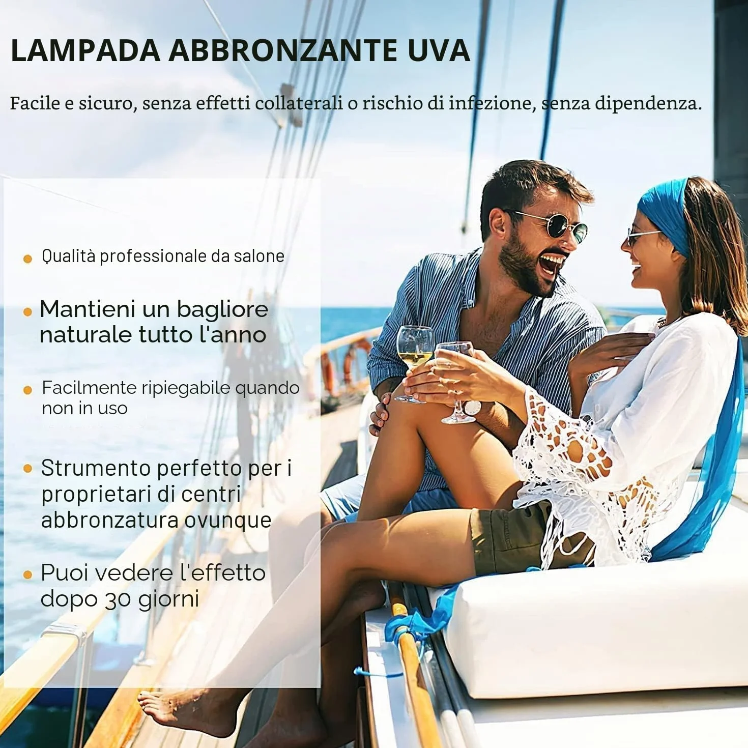 Lampada abbronzante viso 48W Temporizzato 364 LED Regolabile Altezza Argento