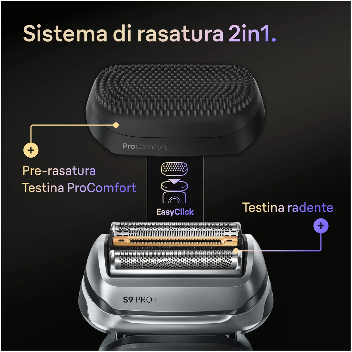 Braun Serie 9 PRO + Rasoio Elettrico Barba, Wet&Dry, 5+1 Lame Di Precisione Ultra Sottili, Regolabarba Uomo, Rasoio Barba, 60 Min Utilizzo, Testina ProComfort, Stazione SmartCare 6in1, 9690CCE, Nero