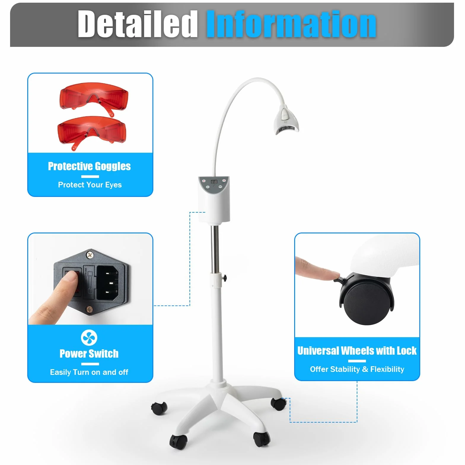 Dental LED Whitening Lampe, Dental Teeth Whitening Accelerator, Acceleratore per denti mobili
