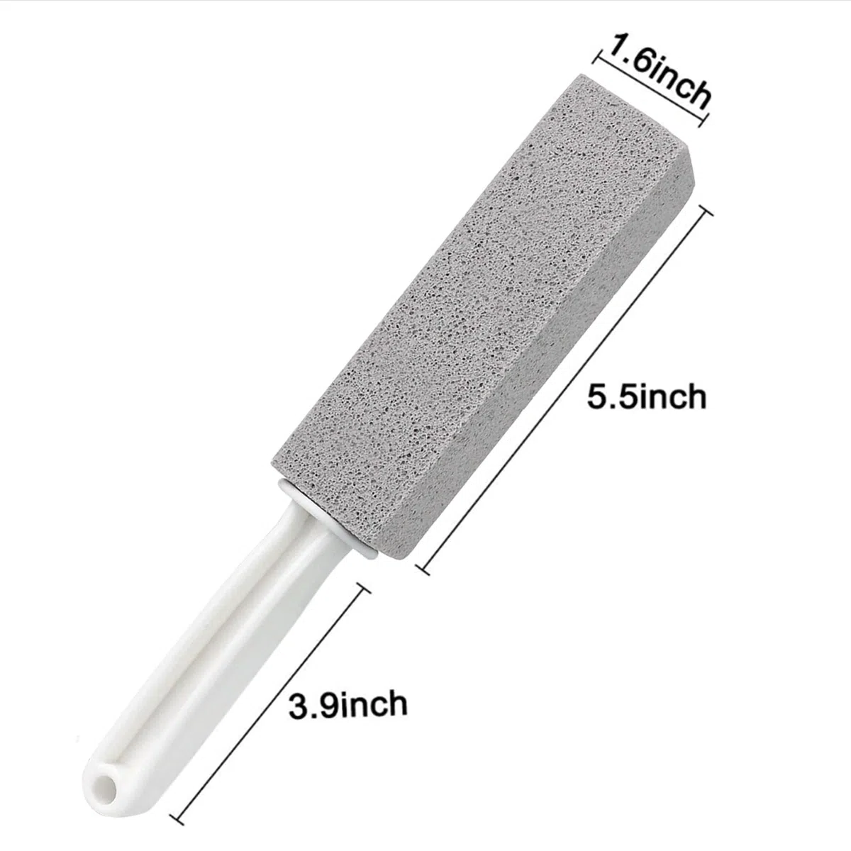 ddLUCK, Pietra pomice con manico, spazzola per WC con manico in plastica antiscivolo per pulizia di cucina/bagno/piscina/casa, confezione da 2