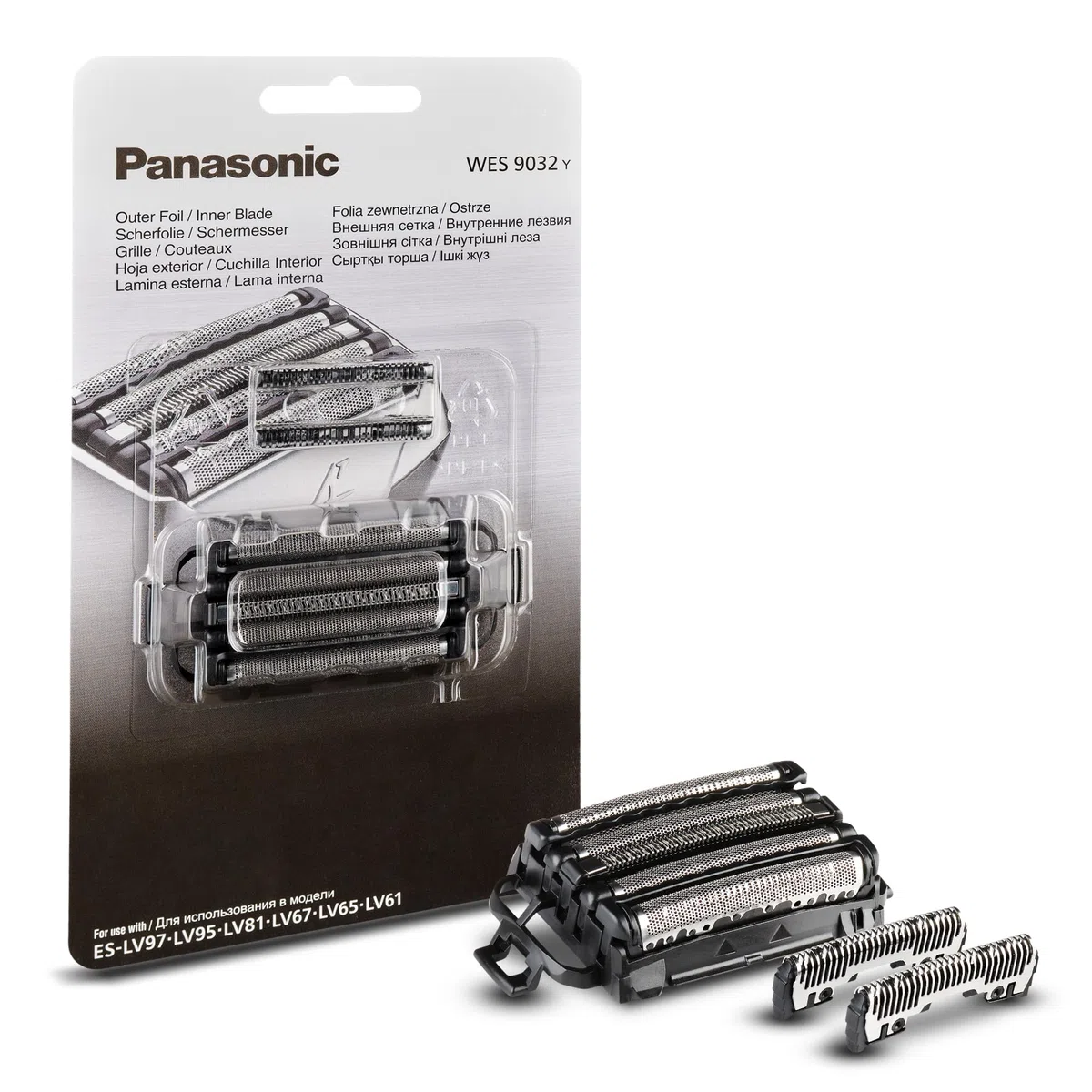 Panasonic WES9032Y1361 Lame di Ricambio per Rasoi Elettrici ES-LV97, ES-LV95, ES-LV81, ES-LV69, ES-LV67, ES-LV65 e ES-LV61, Set Combinato, Sistema a 5 Lame, Acciaio Inox Giapponese, Impermeabile