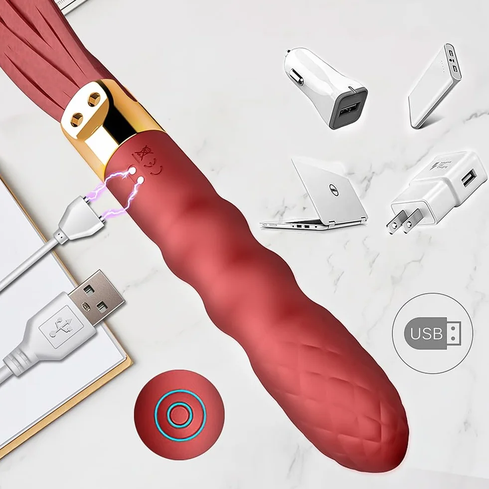 SXOVO Frustino Vibrante 2 in 1 Dildo 10 Modalità per Stimolazione Prostata Punto G BDSM
