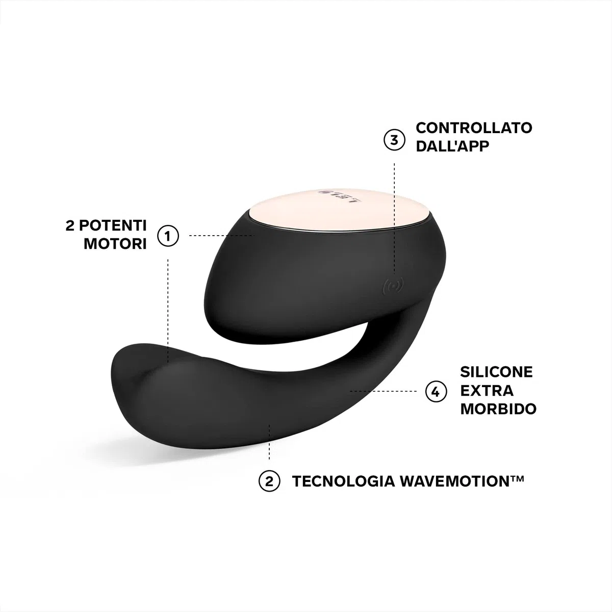 LELO IDA Wave Vibratore a Distanza con App, Black, per Donna, Vibratori Clitoride Donna con 2 Potenti Motori e 10 Modalità di Vibrazione, Vibratori con Telecomando a Distanza