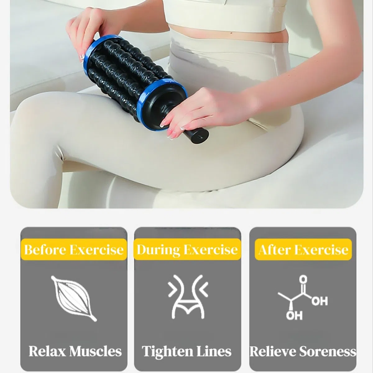 Massaggiatore Elettrico a Rullo e Percussione con Base Hands-Free, Rullo Fasciale Ricaricabile per Schiena, Gambe e Piedi, 5 Velocità Variabili per Recupero Post-Allenamento(Rose Gold)