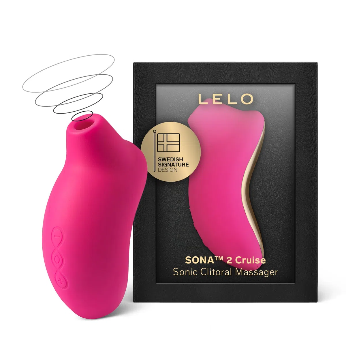 LELO SONA 2 Cruise Succhia Clitoride per Donna ad Onde Soniche, Impermeabile, con Cruise Control per un Piacere Ancora Maggiore, Cerise